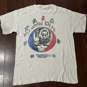 Rare Grateful Dead Memory of Jerry Garcia Calico Cottage Single Stitch Shirt